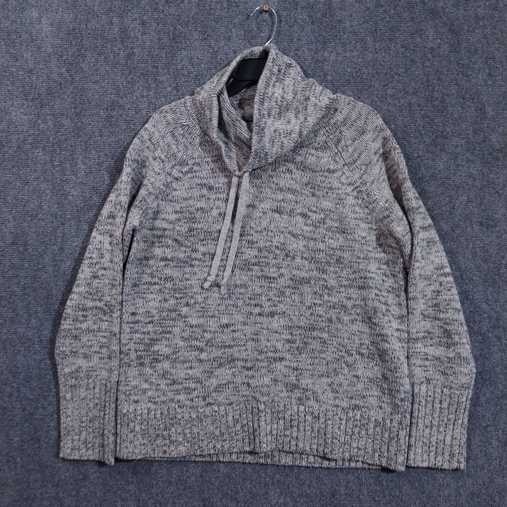 Athleta Sweater Womens Large Gray‎ Merino Wool Cowl Neck Pullover Cozy Knit